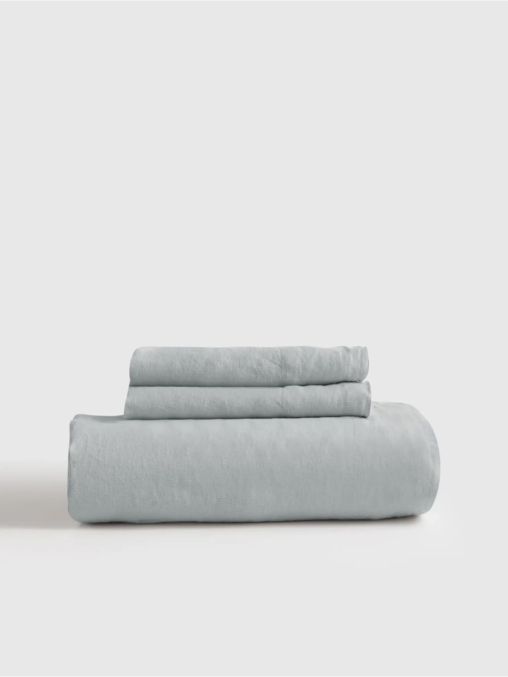 NWT QUINCE European Linen Fitted Sheet Set Cal King Mist 9511